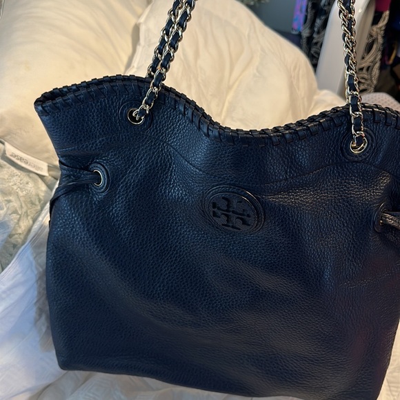 Navy blue authentic Tory Burch tote - Picture 12 of 12